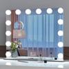 BEAUTME Vanity Mirror with Lights 24.4x19.7 Inch,Hollywood Style/Tabletop/Wall Mounted,Detachable 10X Spot Cosmetic Mirror for Vanity/Dressing Room/Bedroom,Silver view 1