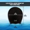 Extra Large Swim Cap for Very Long Hair, Silicone Shower Cap for Braids and Dreadlocks, Keeps Hair Dry While Swimming or Showering, Women and Men, Keeps Afro Extensions Weaves Dry view 2
