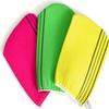 Bastex Exfoliating Bath Washcloth. Genuine Korean Towel Cloth Used for Exfoliating. Exfoliator Scrub Mitten for Bath and Shower Use - 3 Pieces (6.7 inch x 5.2 inch). Comes in Yellow, Pink and Green view 1