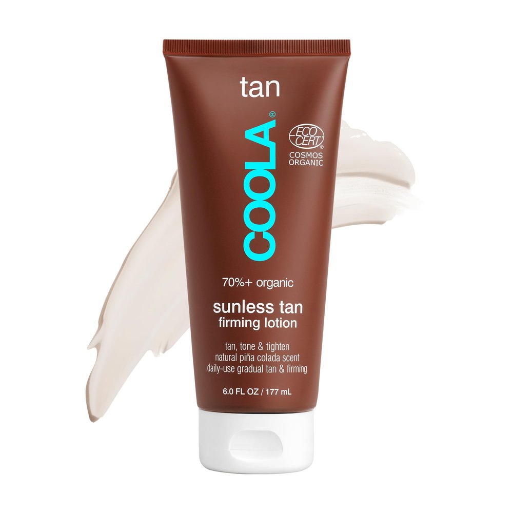 COOLA Organic Sunless Self Tanner Body Firming Lotion, Dermatologist Tested Anti-Aging Skin Care, Vegan and Non-GMO, Pia Colada, 6 Fl Oz