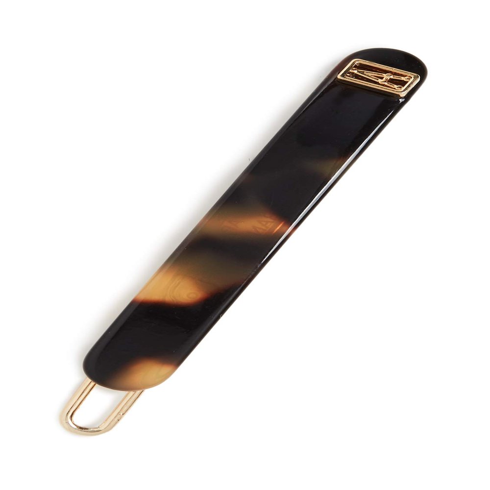 Alexandre de Paris Women's Barrette Clip, Tokyo Tortoise, Brown, Print, One Size