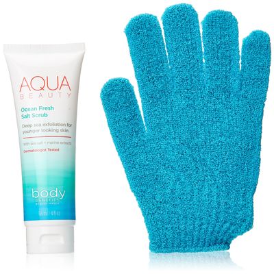 Body Benefits Polishing System with Shower Glove & Ocean Fresh Salt Scrub, 4 Ounce