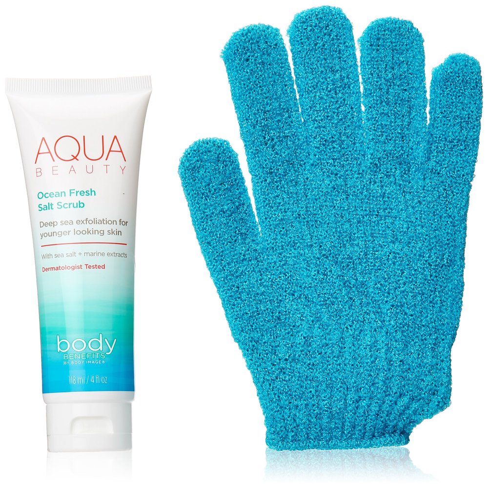 Body Benefits Polishing System with Shower Glove & Ocean Fresh Salt Scrub, 4 Ounce