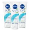 NIVEA Soft Refreshingly Soft Moisturizing Cream, Lightweight Moisturizer for Face, Body and Hands, Body Cream Enriched with Jojoba Oil and Vitamin E, 2.6 Oz Tube, Pack of 3 view 1