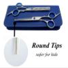 LIGICKY Baby Hair Cutting Scissors Set Professional Safety Round Tip Stainless Steel Hair thinning Shears Bang Hair Scissor for Kids/Salon/Home view 2