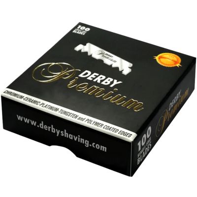 100 "Derby Premium" Single Edge Razor Blades for straight razor