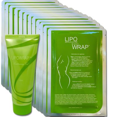 lipo applicator Tummy Body Wrap with Guarana, Green Tea, Seaweed Wraps Works for Stomach, Belly, Legs, Arms Abdomen (13 Piece Set)