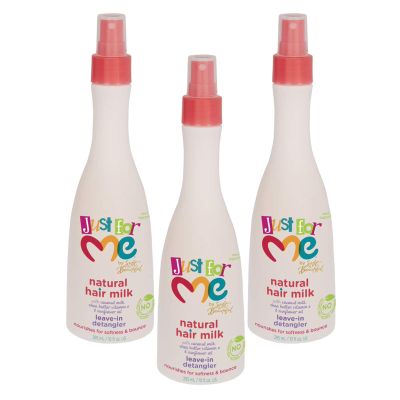 Just For Me Natural Hair Milk Detangler (3 Pack) - Detangles & Helps Prevent Breakage, For All Hair Textures, Contains Coconut Milk, Shea Butter & Sunflower Oil, Restores Moisture, Shine, 10 oz