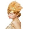 BABEYOND Carnival Feather Headpiece Showgirl Pageant Headband Women's 1920s Flapper Headband (Gold) view 1