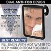 MIRRORVANA Fogless Shower Mirror for Shaving with Upgraded Suction, Dual Anti Fog Design, Shatterproof Surface & 360 Swivel, 8" x 7" view 2