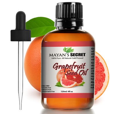 Mayan's Secret 100% Pure Grapefruit Seed Oil, Premium Quality/Undiluted/Refined Cold Pressed/4 fl oz Glass Jar