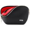 KUSSHI Washable Travel Makeup Bag for Purse (Everyday, Satin Black/Red) view 1
