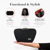 KUSSHI Washable Travel Makeup Bag for Purse (Everyday, Satin Black/Red) view 3