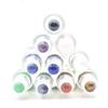 10ml Roll On Bottle For Essential Oils,10 Pack Clear Glass Roller Bottles With Natural Crystal Gemstone Roller Balls Top,Bamboo Lid,Thick Glass Essential Oil Bottles-Healing Crystal Chips Inside view 2