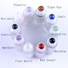 10ml Roll On Bottle For Essential Oils,10 Pack Clear Glass Roller Bottles With Natural Crystal Gemstone Roller Balls Top,Bamboo Lid,Thick Glass Essential Oil Bottles-Healing Crystal Chips Inside view 4