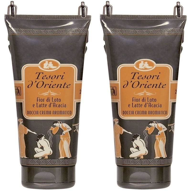 Tesori d'Oriente:"Fior di Loto" Lotus Flower and Acacia Milk Shower Cream 8.45fl.oz (250ml) Packages (Pack of 2) [ Italian Import ]