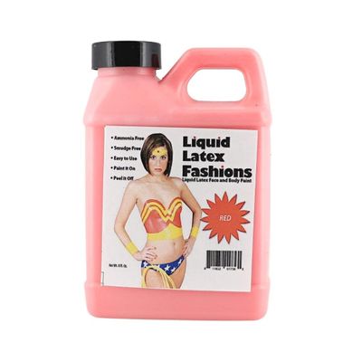 Red 8 Oz - Liquid Latex Body Paint, Ammonia Free No Odor, Easy On and Off, Cosplay Makeup, Creates Professional Monster, Zombie Arts, Lightning McQueen Cosplay