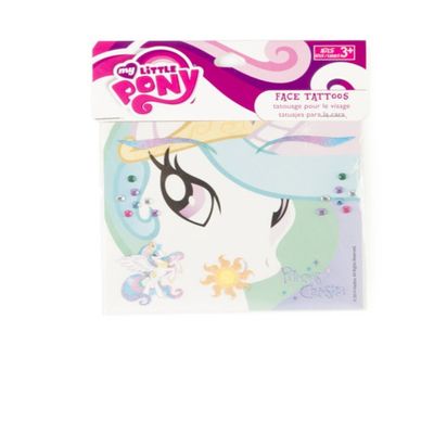 My Little Pony Princess Celestia Glittery Temporary Face Tattoos