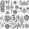 COKTAK 6 Pieces/Lot Unique Black Henna Temporary Tattoo Stickers For Adults Women Girls Feather Mandala Flower Body Art Large Big Arm Tattoos Sheet Lace Indian Mehndi Sexy Wedding Tatoos OWL view 1