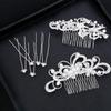 24 Pieces Wedding Hair Comb Rhinestone Hair Pins Bridal Pearl Hair Clips Side Hair Accessories U Shaped Pearl Hair Pins for Brides Bridesmaids view 4