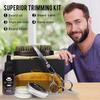 Vtrem Beard Care Kit for Men - Ultimate Beard Grooming Kit Includes Natural Balm, Unscented Oil, Boar Bristle Brush, Wood Comb, Trimming Scissors, Shaper Template | Great Men's Gift view 3