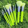 Docolor Makeup Brushes 10Pcs Makeup Brush Set Premium Synthetic Powder Kabuki Foundation Contour Blush Concealer Eye Shadow Blending Liner Make Up Brush Kit - Neon Green view 2