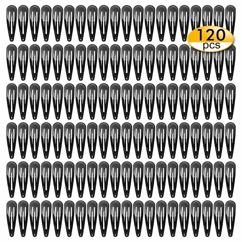 120 Pack Black Hair Clips | Non-Slip Snap Clips for Women & Girls | Durable Hairpins for Thick Hair, Updos, Braids & Buns | Secure Hold, Snag-Free Design