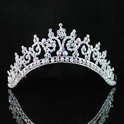 Sexy Ab White Austrian Rhinestone Crystal Crown Tiara Combs Bridal Wedding T301a