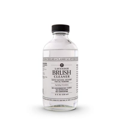 Chelsea Classical Studio Lavender Essence Brush Cleaner for Making Paintbrush Hair Subtle Maintaining Maximum Working Quality - [8 oz. Bottle]