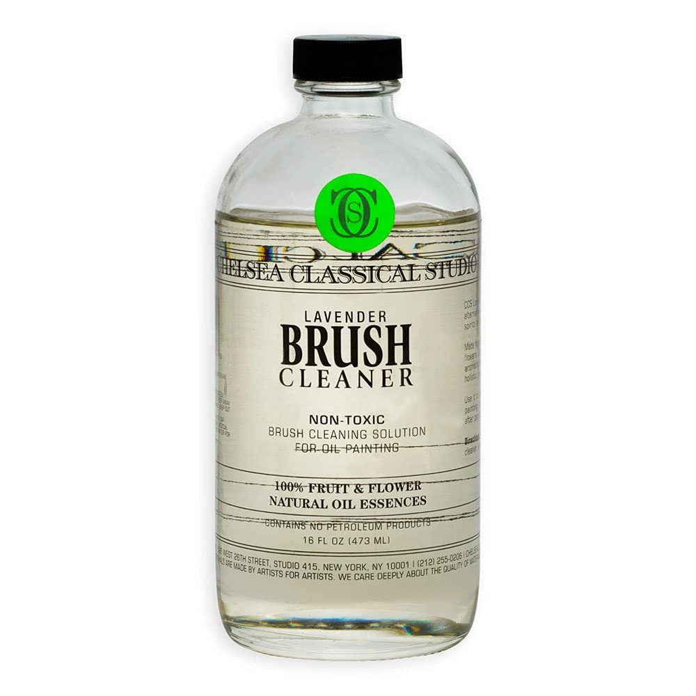 Chelsea Classical Studio Lavender Essence Brush Cleaner For Making Paintbrush Hair Subtle Maintaining Maximum Working Quality - [16 oz. Bottle]
