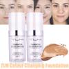2Pcs 30ml TLM Colour Changing Foundation Makeup Concealer Cover Cream Full Coverage Flawless Liquid Base Nude Face Liquid Cover Concealer Change Skin Tone All-Day Moisturizing Foundation for Women&Girls view 2
