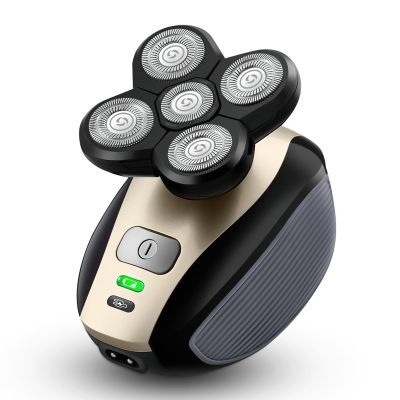 Bald Shavers for Men - Telfun Upgrade 5-in-1 Electric Head Shavers for Bald Men, 100% Waterproof Cordless Razor, Wet/Dry Shaving, 5 Dual Track Heads, Mess-Free Hair Capture
