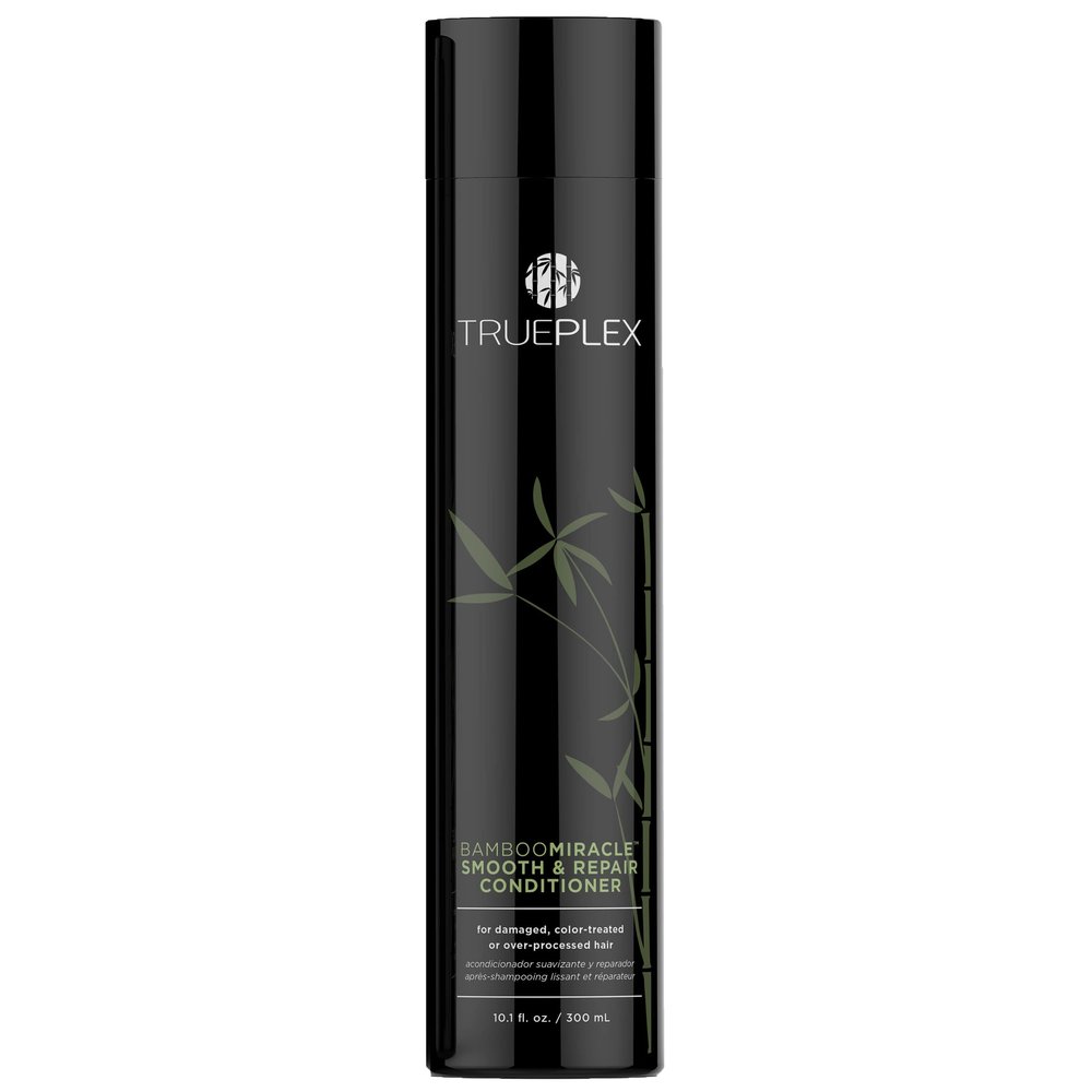 Trueplex KERATHERAPY Bamboo Miracle Smooth & Repair Conditioner, 10.1 oz., 300 ml - Vegan Formula Damaged, Frizzy, & Dry Hair - Hydrating & Smoothing with Grape Seed, Baobab, & Bamboo Extract