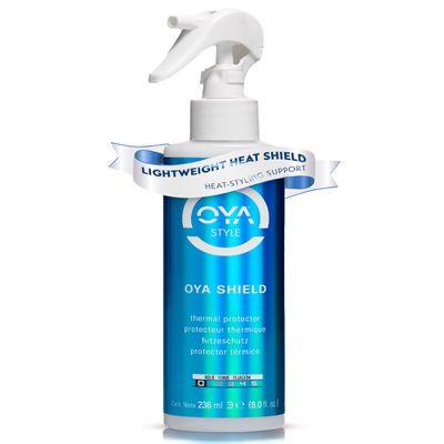OYA SHIELD Heat Protection Spray - Protects, Strengthens and Improves Hair Elasticity - Lightweight Thermal Shield for Blow Dryer, Flat Iron & Curling Tools - Safe Styling for All Hair Types - 236 ml