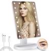 COSMIRROR Lighted Makeup Vanity Mirror with 10X Magnifying Mirror, 21 LED Lighted Mirror with Touch Sensor Dimming, 180Adjustable Rotation, Dual Power Supply, Portable Cosmetic Mirror (White) view 1