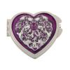 1928 Jewelry Enamel and Crystal Heart Mirror Compact (Violet) view 1