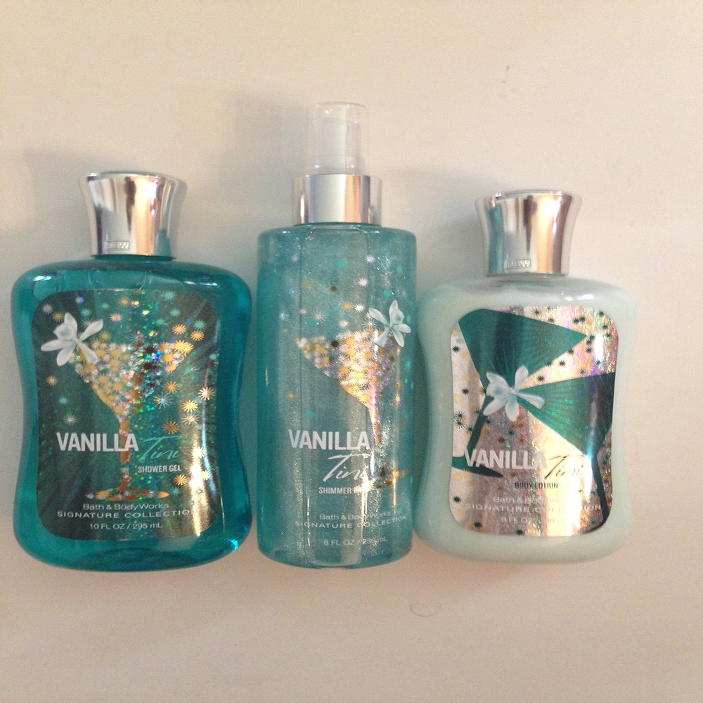 Bath & Body Works Vanilla Tini Shower Gel, Lotion & Shimmer Mist Trio