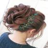 Denifery Emerald Wedding Hair Piece Green Hair Vine Bridal Gold Jewelry Headpiece Wedding Hair Accessories view 2
