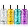 Body Glitter Gel Set 4 Colors Sequins Chunky Colorful Eyeshadow Glitter Holographic Body Gel for Festival Party Face Makeup Hair Eye Lips Shimmer Gold,Silver,Purple,Green view 1