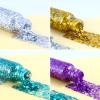 Body Glitter Gel Set 4 Colors Sequins Chunky Colorful Eyeshadow Glitter Holographic Body Gel for Festival Party Face Makeup Hair Eye Lips Shimmer Gold,Silver,Purple,Green view 2
