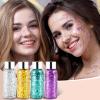 Body Glitter Gel Set 4 Colors Sequins Chunky Colorful Eyeshadow Glitter Holographic Body Gel for Festival Party Face Makeup Hair Eye Lips Shimmer Gold,Silver,Purple,Green view 3