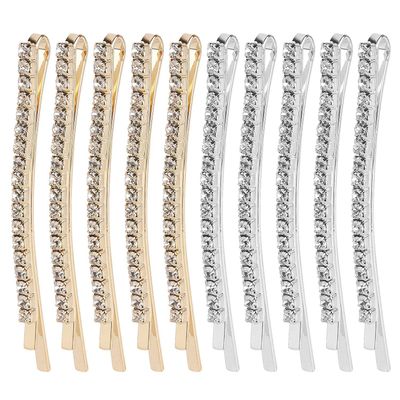 20 Pieces Rhinestone Bobby Pins Crystal Hair Clips Gold and Silver Diamond Hair Pin Sparkling Hair Barettes Sytling Decorative Accessories for Women and Girls