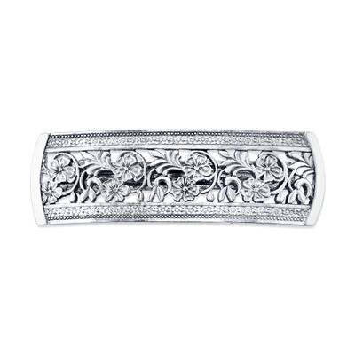1928 Jewelry Flower Designed Bar 4 Inch Hair Barrette Clip For Women, (1 Pcs)