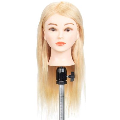 GEX 100% Human Hair Mannequin Head Blonde Training Practice Head for Styling Dying Cutting 613#Blonde (20)