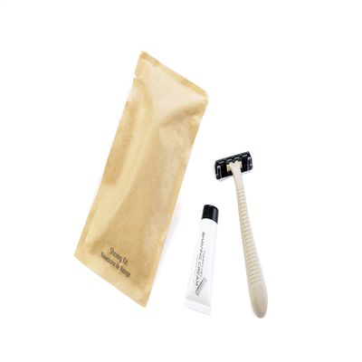 BIO CORN Individually Wrapped Hotel Toiletries Amenities Smooth Shave Disposable Razor With Cream (Case of 100)