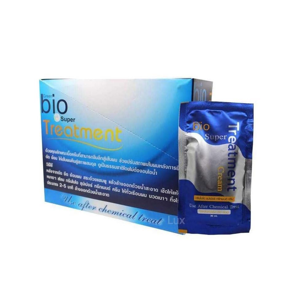 Green Bio super treatment 1 box, 24 sachets.Helps adjust hair condition after stretching, dyeing