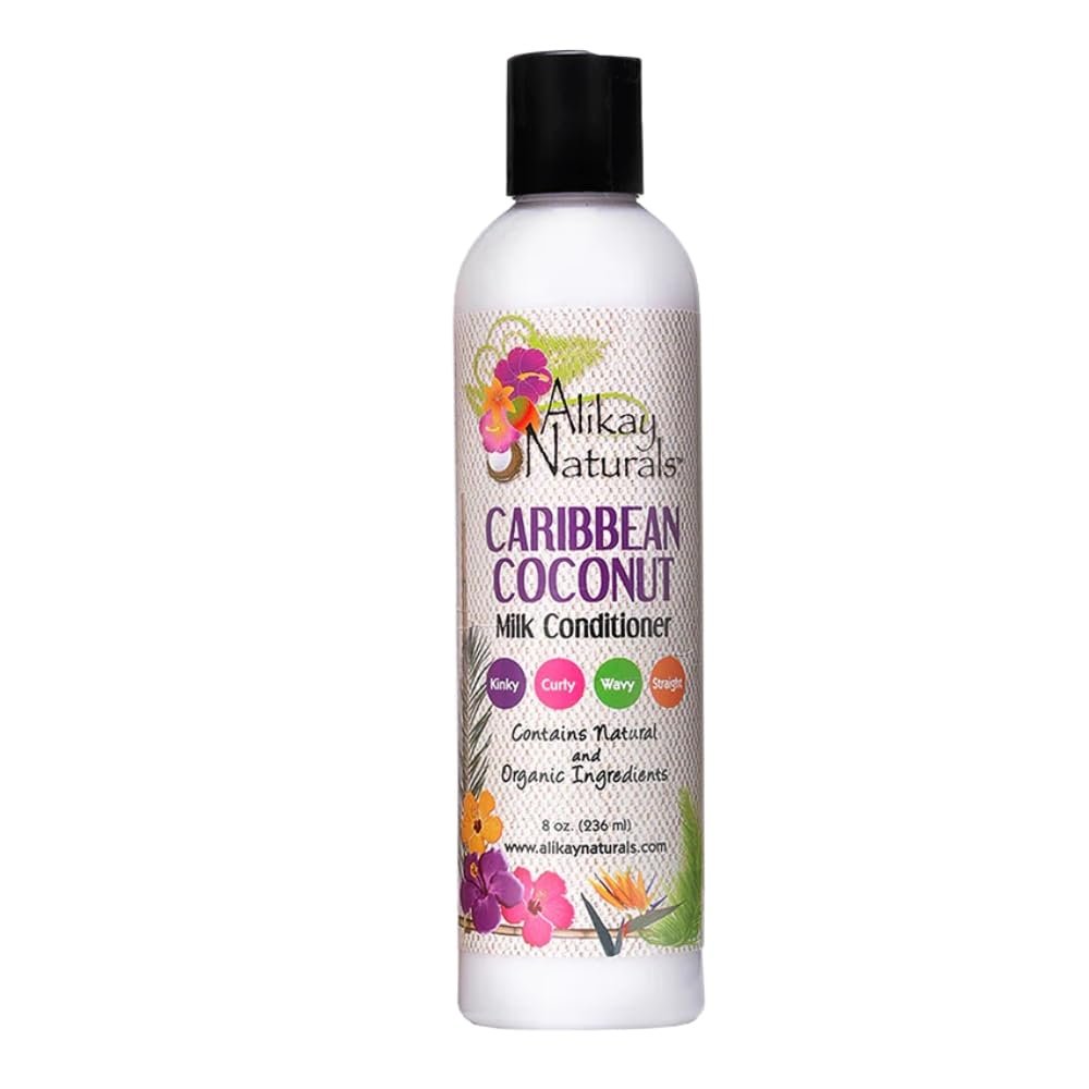 Alikay Naturals Caribbean Coconut Milk Conditioner |Natural Fatty Acids, Coconut Milk & Oil 8 Ounce