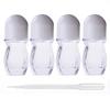 4Pcs 30ml/1 Oz Clear Refillable Glass Roll-On Deodorant Bottles Reusable Leak-Proof Massage Roller Bottles Containers with Roller Ball and White Cap for DIY Deodorant, 3ml Transfer Dropper view 1