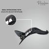 Parcelona French Crochet 3  Black Celluloid Non Slip Side Slide In Jaw Yoga Hair Claws for Fine Hair Women Hair Accessories Claw Clip for Girls, Made in France view 3