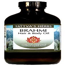 Tattva's Herbs Brahmi Oil for Hair Growth, Non GMO, Indian Hair Oil, Ayurvedic Hair Oil, 8 fl oz Glass Bottle